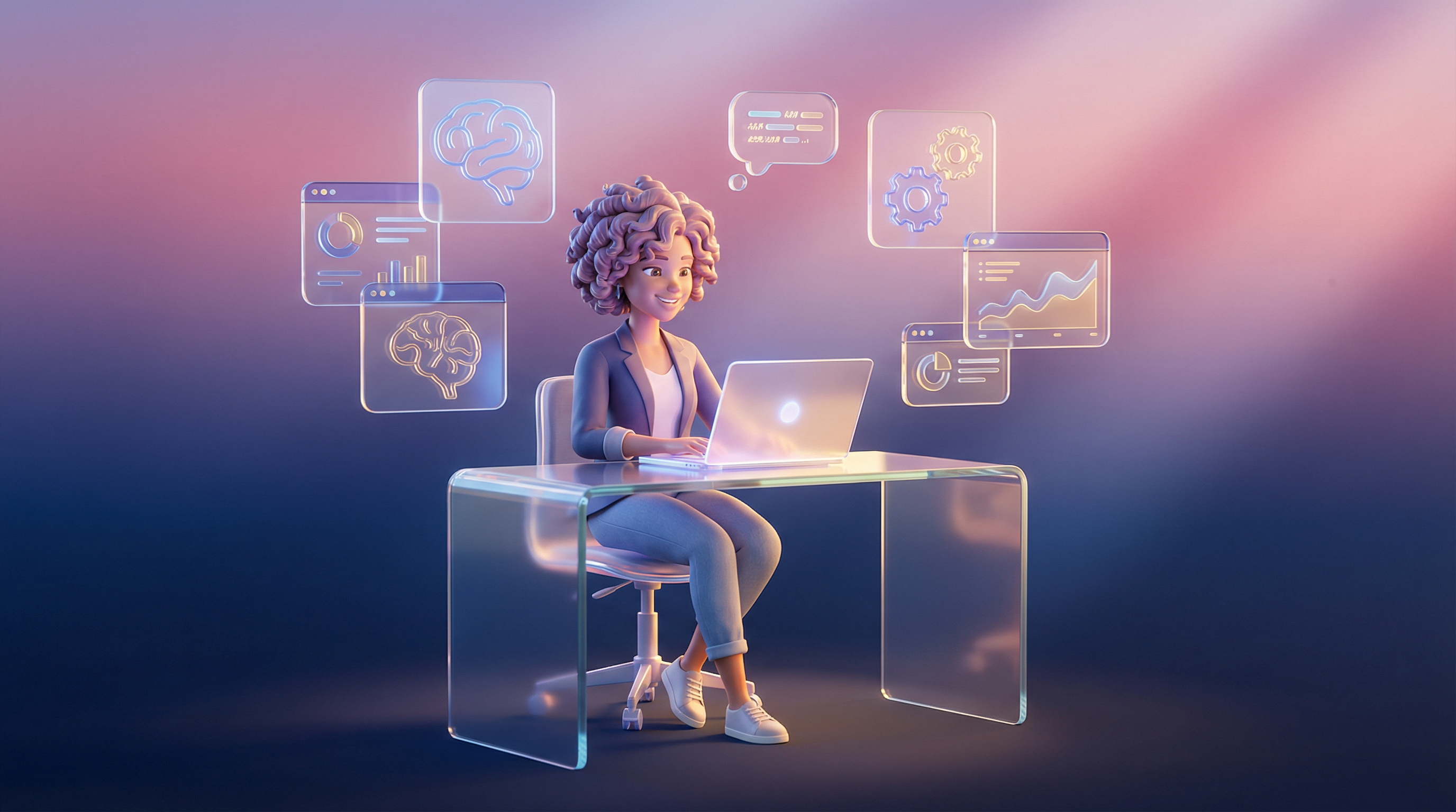 Tech-savvy mom with AI elements